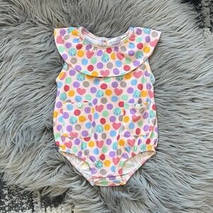 Lucky Jade Little Girls' Multicolor Earth Polka Dot Bubble Size 3/6 Month NEW